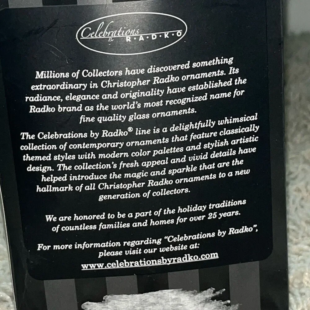NIB CHRISTOPHER RADKO SNOWMAN ORNAMENT
